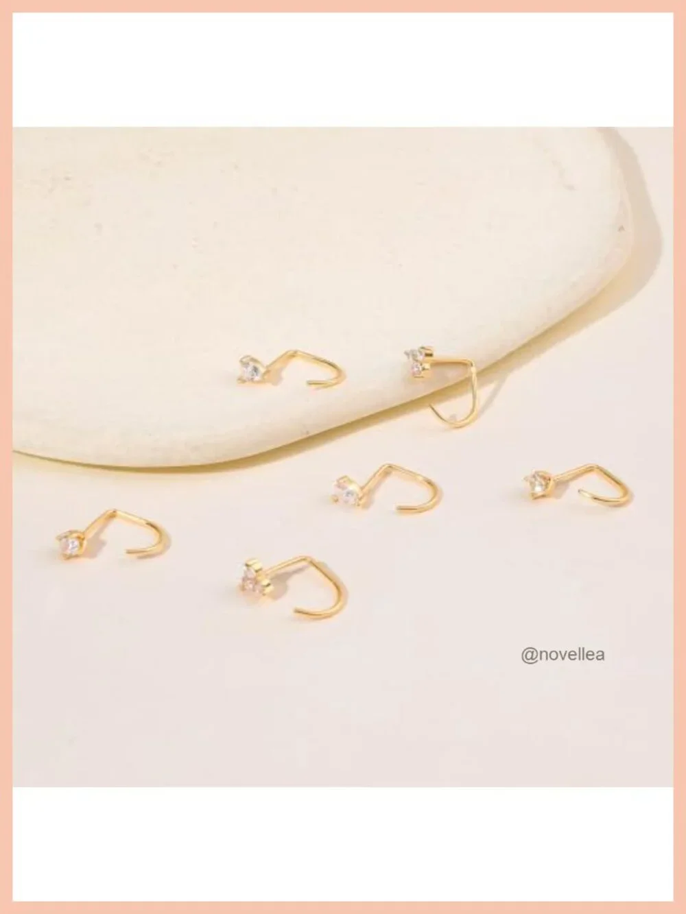 14K Gold Plated Flat Back Earrings Set, Half Hoop Studs for Multiple Piercings,